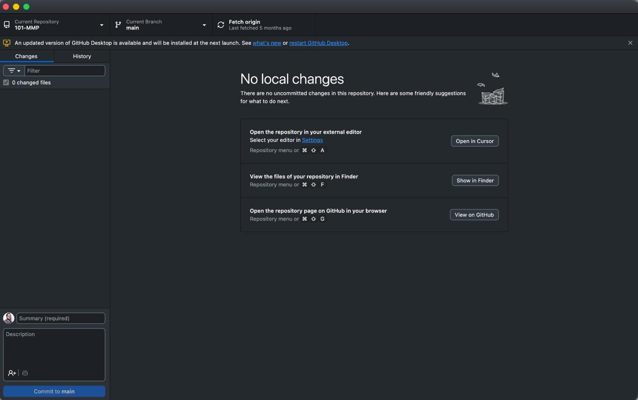 GitHub Desktop Übersicht