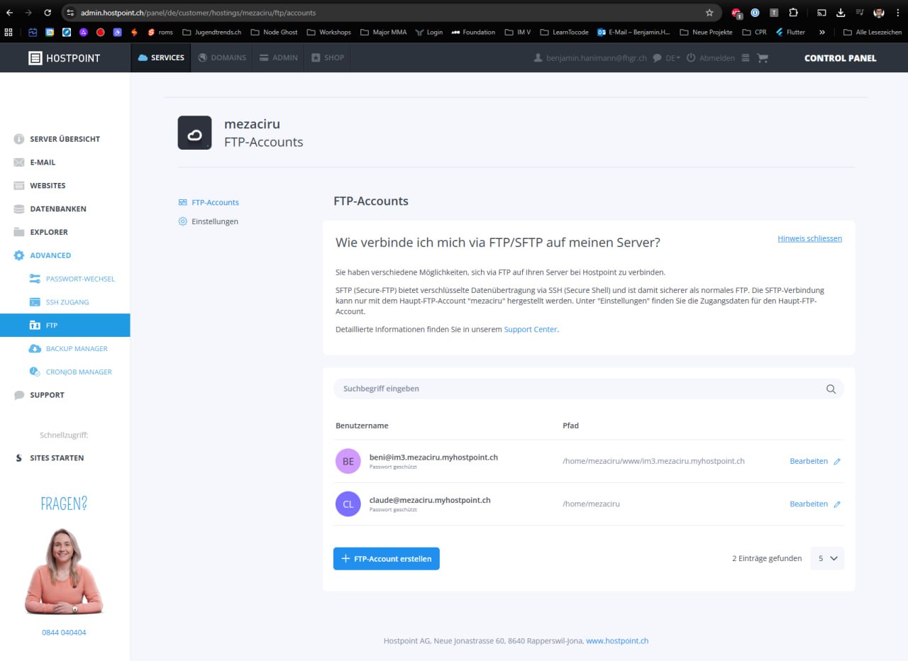 Hostpoint FTP Accounts